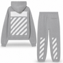 L/AB by Off-White Diag Hoodie  Sweatsuit-Heather grey