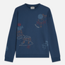 SCOTCH & SODA PLACE EMBROIDERED ARTWORK RELAXED  FIT SWEATSHIRT MEN’S /ENSIGN BLUE