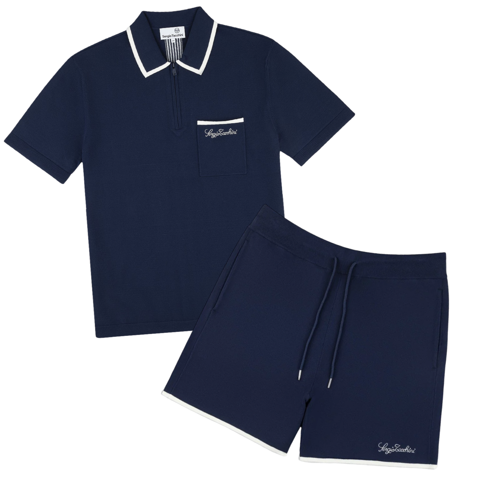 SERGIO TACCHINI ENZO KNIT POLO SHORT SET- Men's -MARITIME BLUE SERGIO TACCHINI ENZO KNIT POLO SHORT SET- Men's -MARITIME BLUE