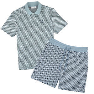SERGIO TACCHINI PAOLO KNIT POLO SHORT SET- Men’s -FADED DENIM