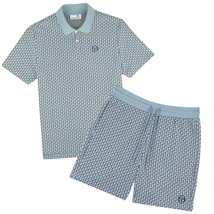 SERGIO TACCHINI PAOLO KNIT POLO SHORT SET- Men’s -FADED DENIM