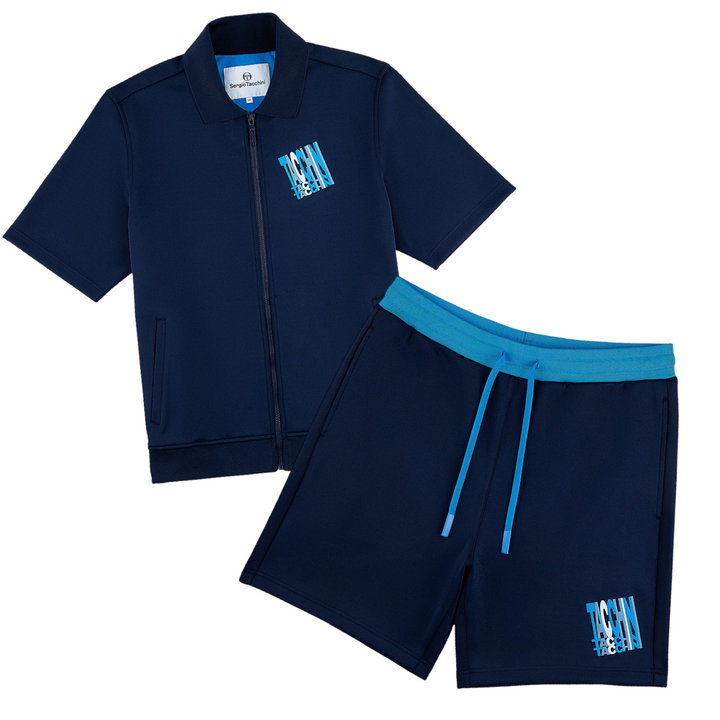 SERGIO TACCHINI URSO SHORT SLEEVE  TRACT-JACKET SHORT SET- Men’s -MARITIME BLUE