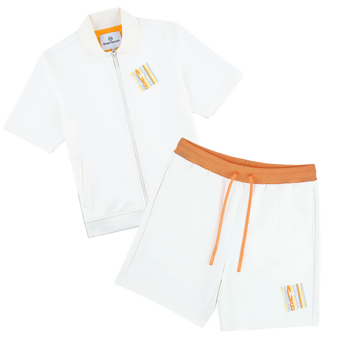 SERGIO TACCHINI URSO SHORT SLEEVE TRACT-JACKET SHORT SET- Men’s -GARDENIA