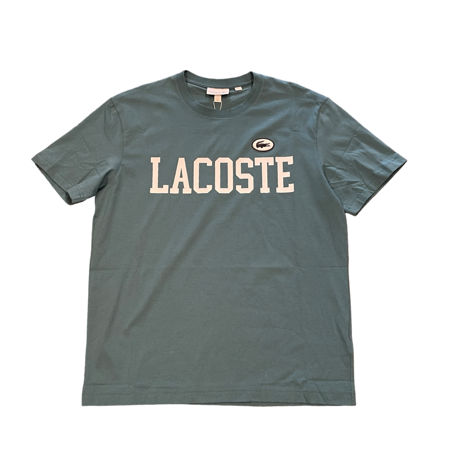 LACOSTE COTTON CONTRAST PRINT & BADGE T-SHIRT Men’s -BLUE-IY4