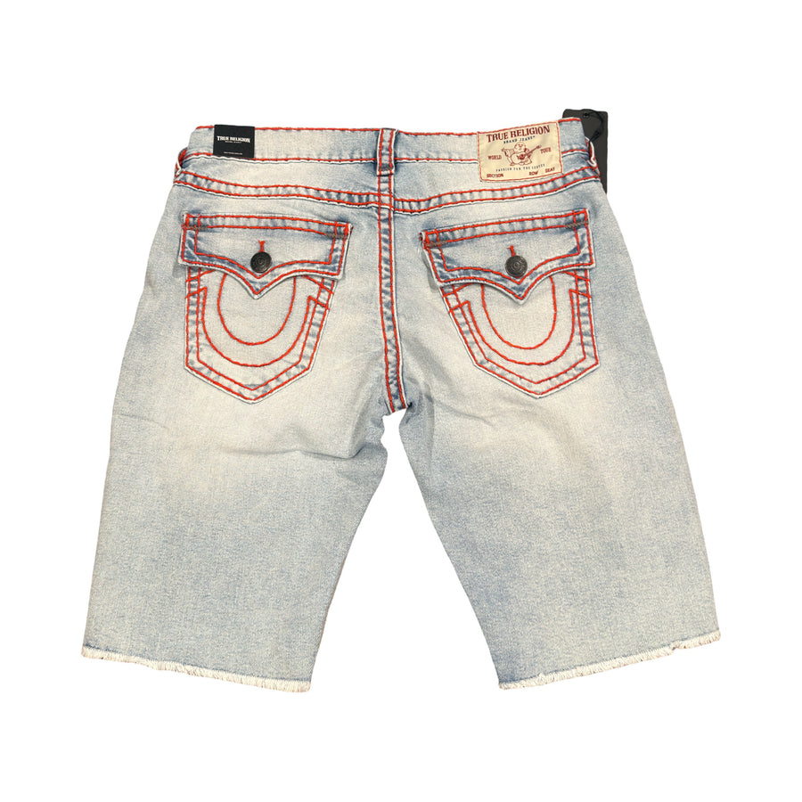 TRUE RELIGION BOBBY FLAP BIG T SHORT-COASTLINE ASH LIGHT WASH