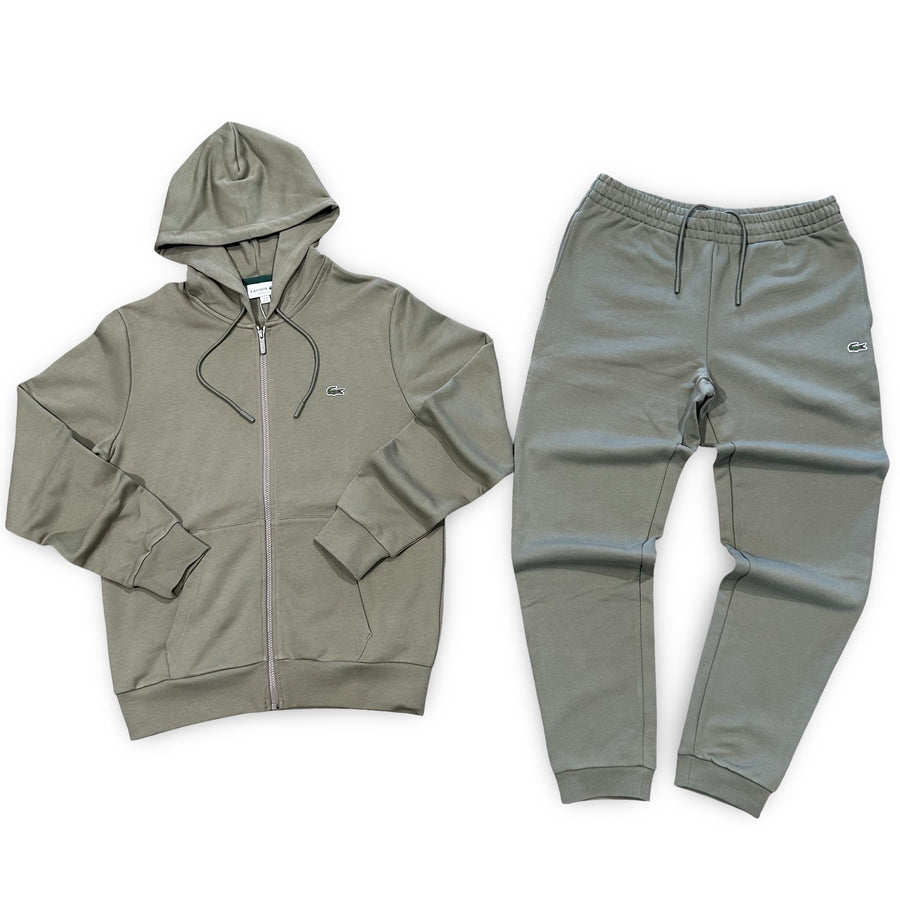 LACOSTE FUll ZIP HOODED CLASSIC SWEATSUIT Men’s -KHAKI GREEN