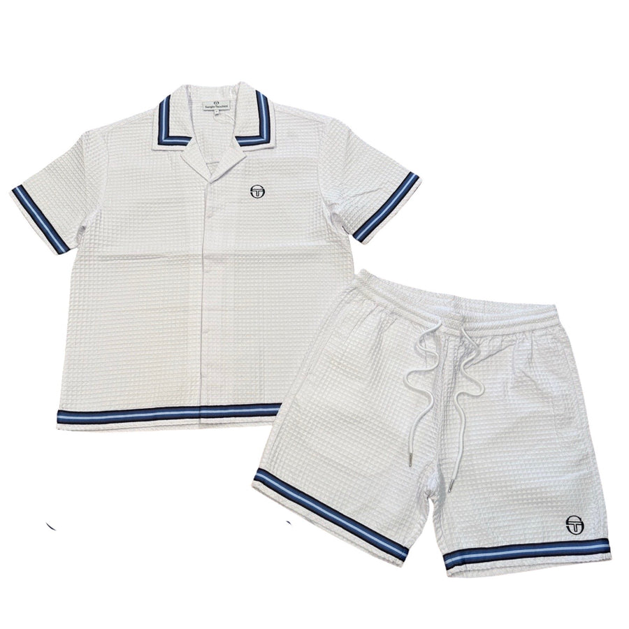 SERGIO TACCHINI MEN’S  CHIARO SHIRT SHORT SET- BRILLIANT WHITE