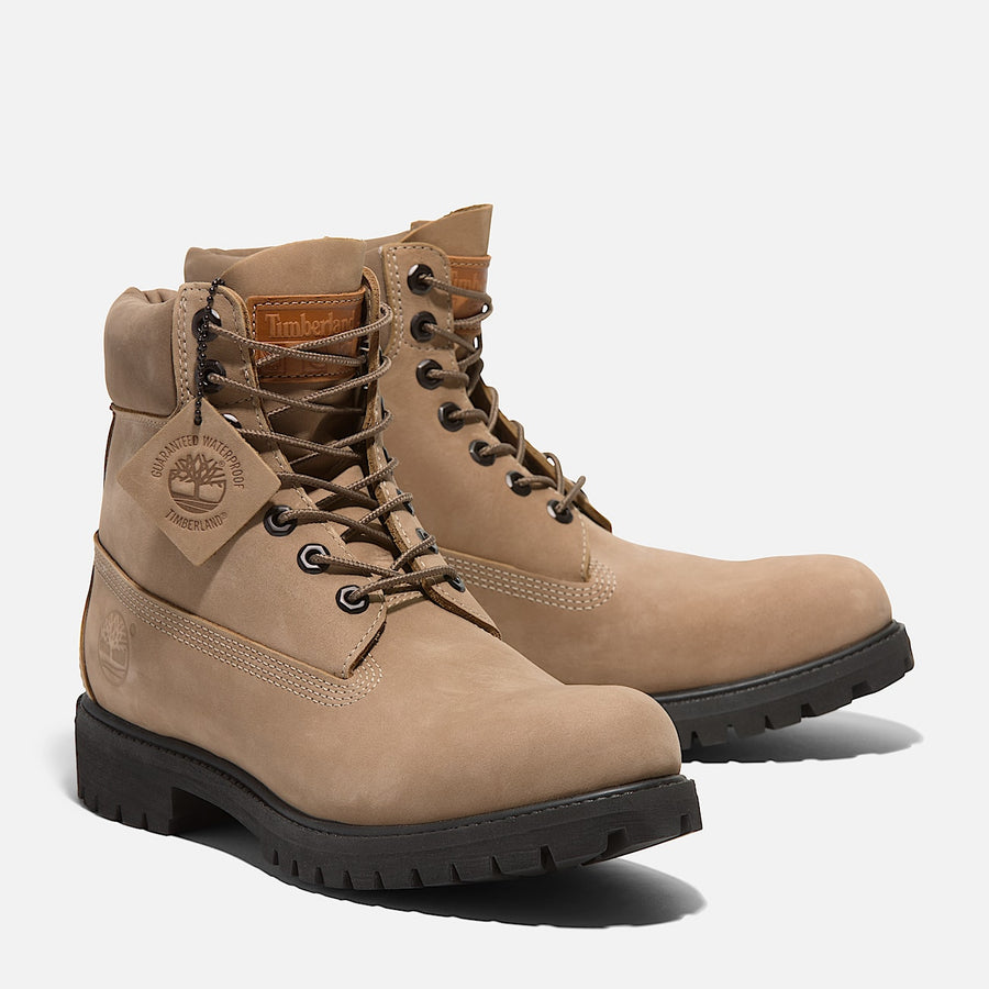 TIMBERLAND PREMIUM 6 IN LACE  WATERPROOF BOOT Men’s - MEDIUM BEIGE NUBUCK