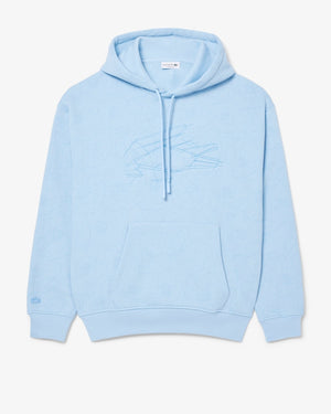 LACOSTE RELAXED  FIT PRINTED   HOODED FLEECE  -Men’s-SKY BLUE -HBP