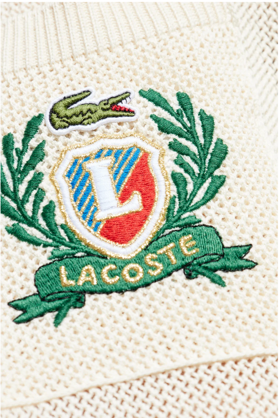 LACOSTE - FRENCH POLO COLLAR KNIT SWEATER SHIRT Men’s -WHITE -XFJ