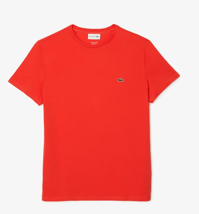 LACOSTE Regular fit CREW NECK T SHIRT Men s ORANGE 02K