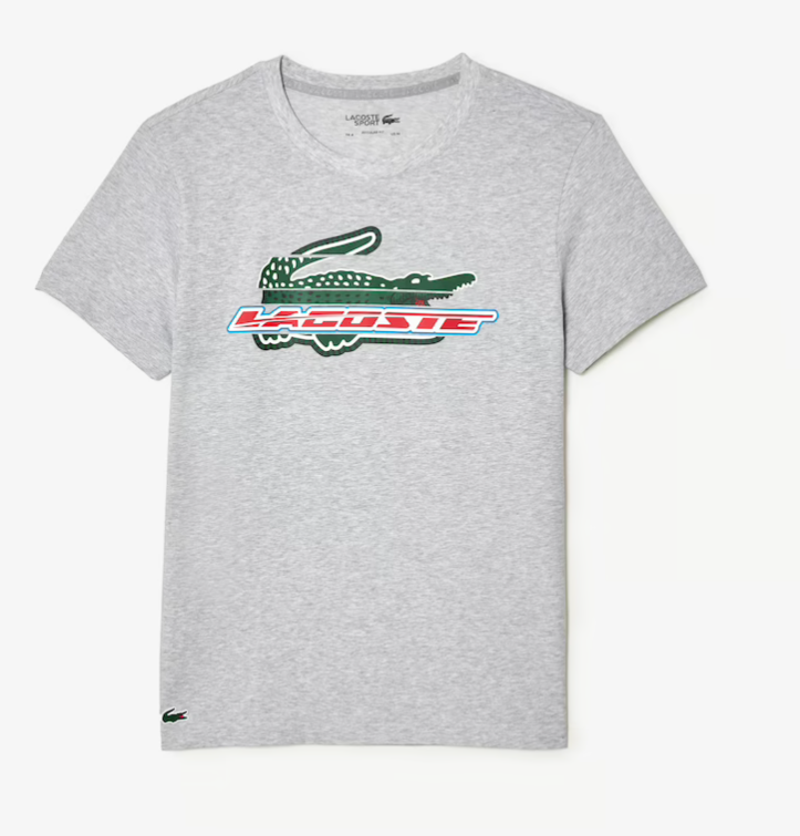 LACOSTE REGULAR FIT  CROC LOGO  CREW NECK T-SHIRT Men’s-GREY CHINE-CCA