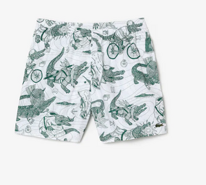 Lacoste NETFLIX EDITION SWIMWEAR Short Men’s -WHITE GREEN-C50