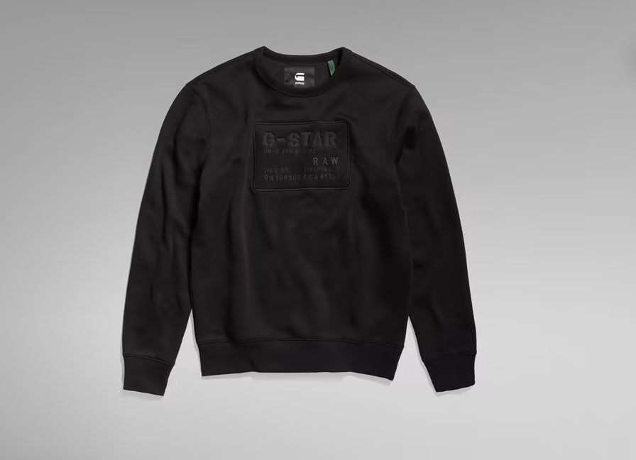 G-STAR RAW クルーネック L G-Star RAW RAW. FELT LOGO R T / Men's -DK BLACK