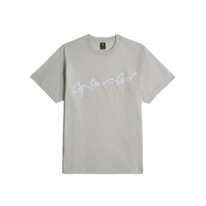 G-Star RAW FLOCK G SCRIPT TEE Men’s-GREY ALLOY