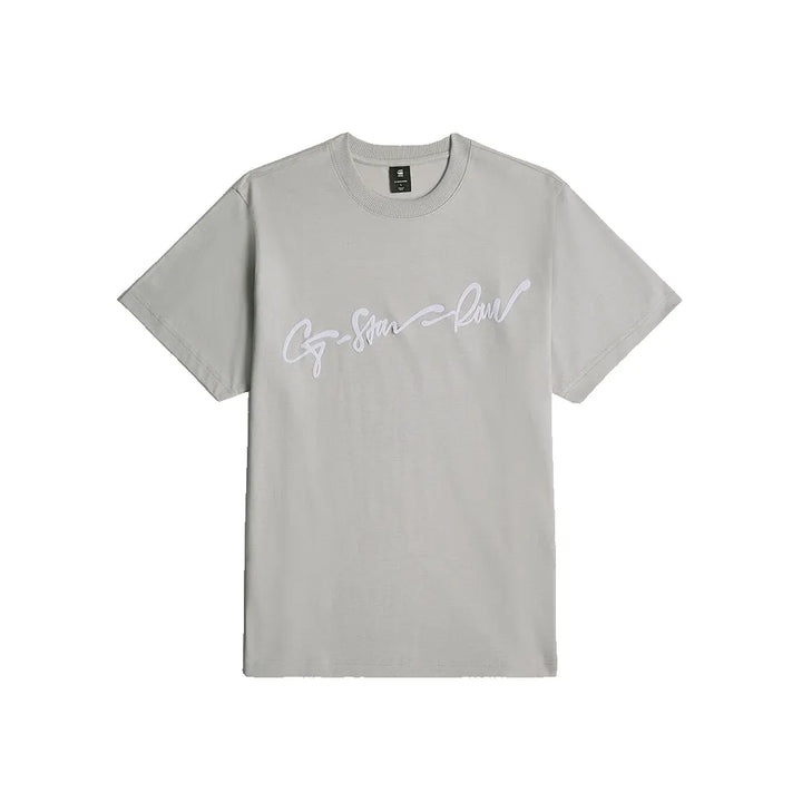 G-Star RAW FLOCK G SCRIPT TEE Men’s-GREY ALLOY