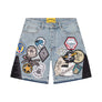 Godspeed Patchwork Denim Shorts Men's- Blue