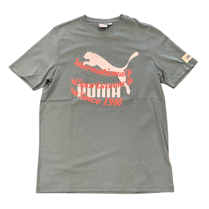 Puma CLASSICS GRAPHICS TEE Men’s-ADRIATIC-VAPOR GREY