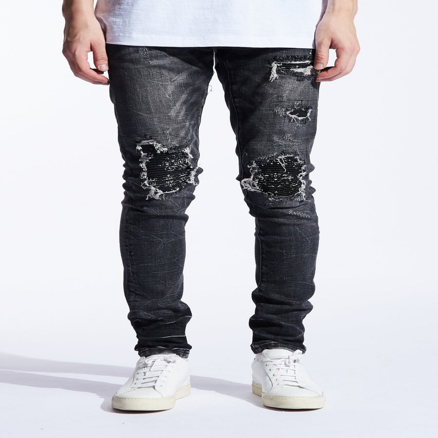 Embellish Jeans GENTRY RIP AND REPAIR Men’s - WASHED BLK - Moesports
