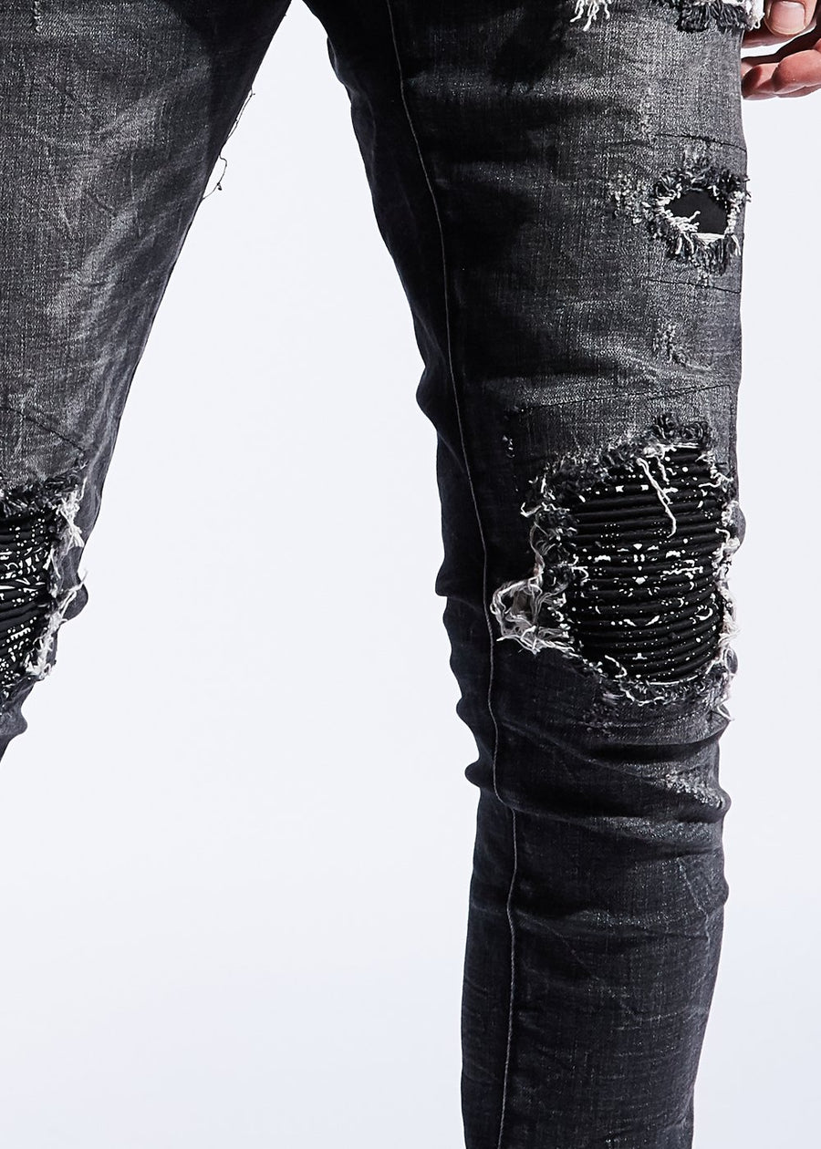 Embellish Jeans GENTRY RIP AND REPAIR Men’s - WASHED BLK - Moesports