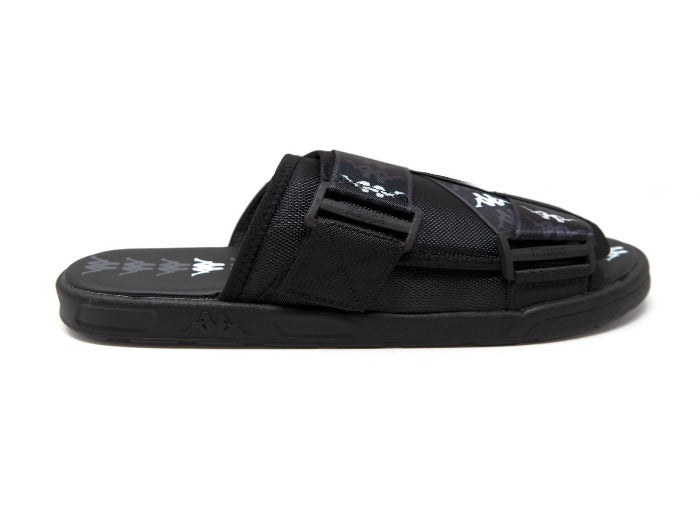 Kappa 222 BAMDA MITEL SLIDES Men's -BLACK GREY -WHITE – Moesports