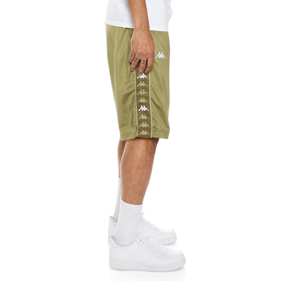 Kappa 222 BANDA TREADWELLZIN SHORTS Men’s - GREEN OLIVE-GREEN LT-WHITE