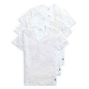 Polo Ralph Lauren - V-NECK CLASSIC FIT T-Shirt 3 PACK Men’s - WHITE - Moesports