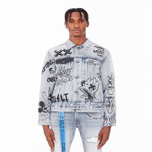 Cult of Indviduality TYPE IV DENIM JACKET with DOUBLE CUFF AND WAISTBANDS Men’s - COLOR ORIGIN