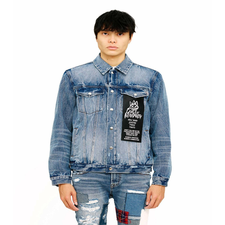Cult of Indviduality TYPE ll REVERSIBLE LASER  DENIM JACKET Men’s - 7 YEAR SAND