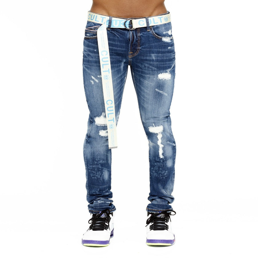 Cult of Individuality PUNK SUPER SKINNY BELTED JEAN Men’s -  ROMAN