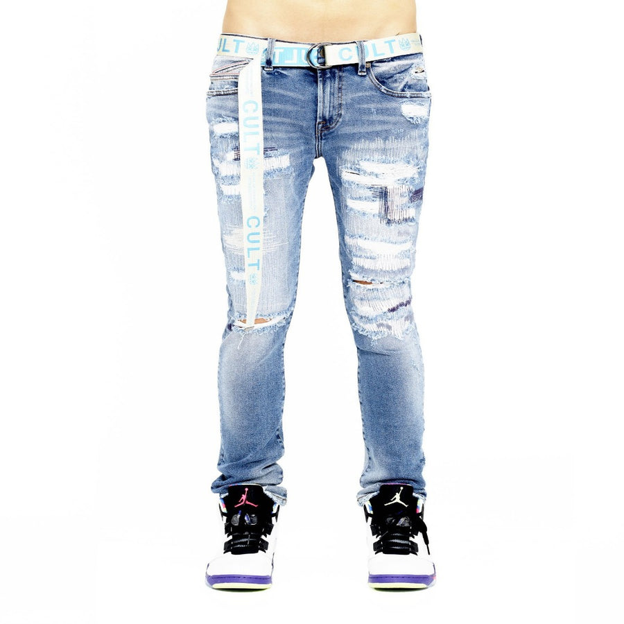 Cult of Individuality PUNK SUPER SKINNY BELTED JEAN Men’s - TAYLOR