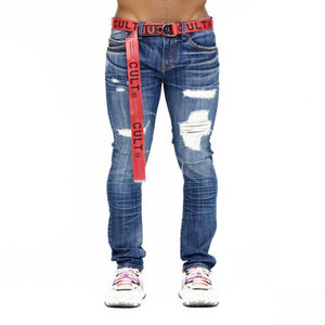 Cult of Individuality PUNK SUPER SKINNY BELTED JEAN Men’s - ABYSS