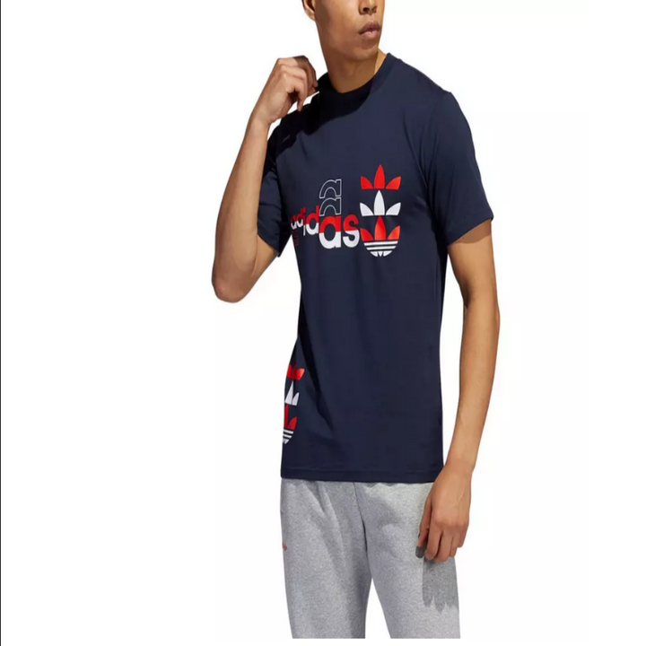 Adidas Original LOGO PLAY SS T-SHIRT TEE Men’s - NAVY RED