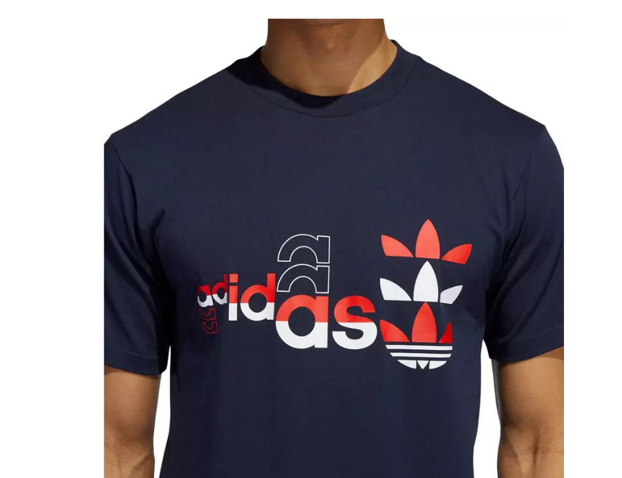Adidas Original LOGO PLAY SS T-SHIRT TEE Men’s - NAVY RED