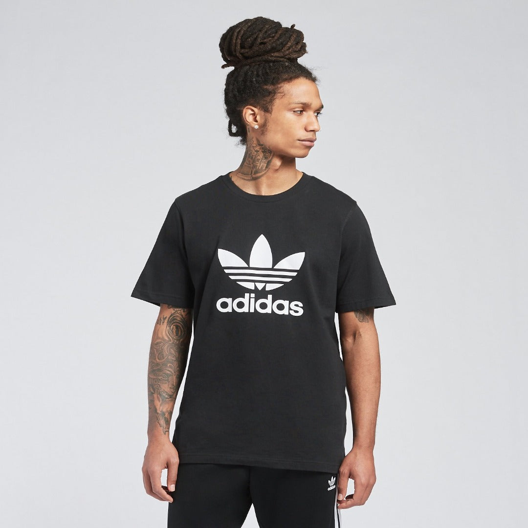 Adidas Original 3-TREFOIL T-SHIRT TEE Men\'s - BLACK WHITE – Moesports