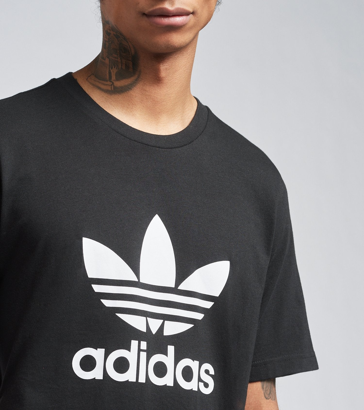 Adidas Original 3-TREFOIL T-SHIRT TEE Men's - BLACK WHITE – Moesports