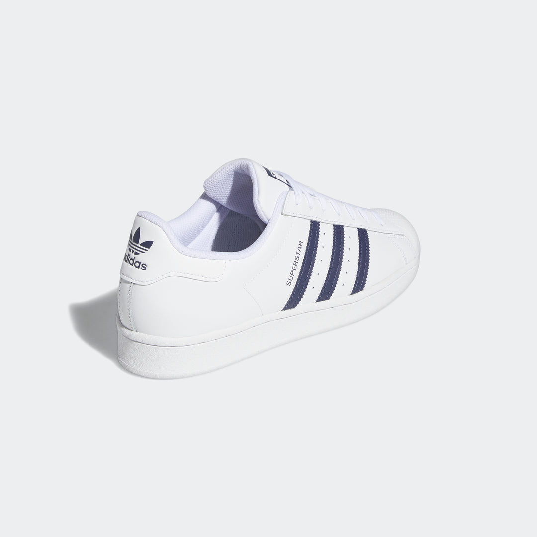 adidas Men's Superstar Shoes White Navy / 8 adidas Men's Superstar Shoes White Navy / 8