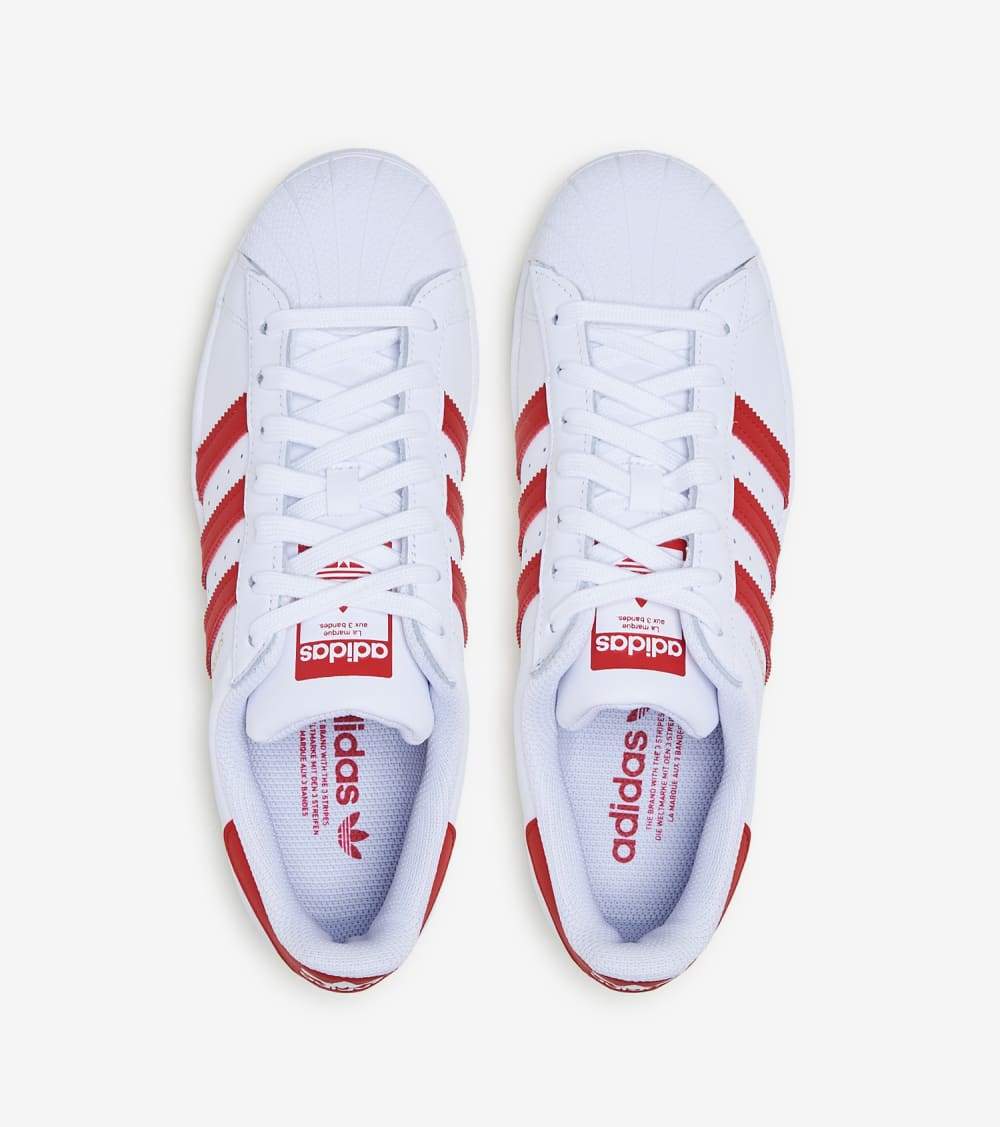 Adidas Original SUPERSTAR FOUNDATION Men's - FTWWHT/SCARLE/FTWWHT/FTWB Moesports Adidas Original SUPERSTAR FOUNDATION Men's - FTWWHT/SCARLE/FTWWHT/FTWB Moesports