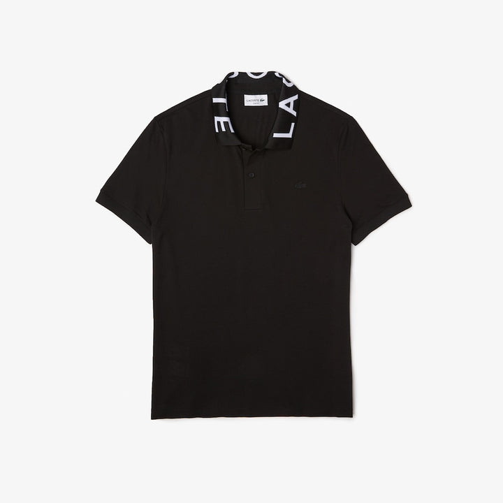 LACOSTE BRANDED COLLAR - SLIM FIT POLO CLUB SHIRT Men’s -BLACK