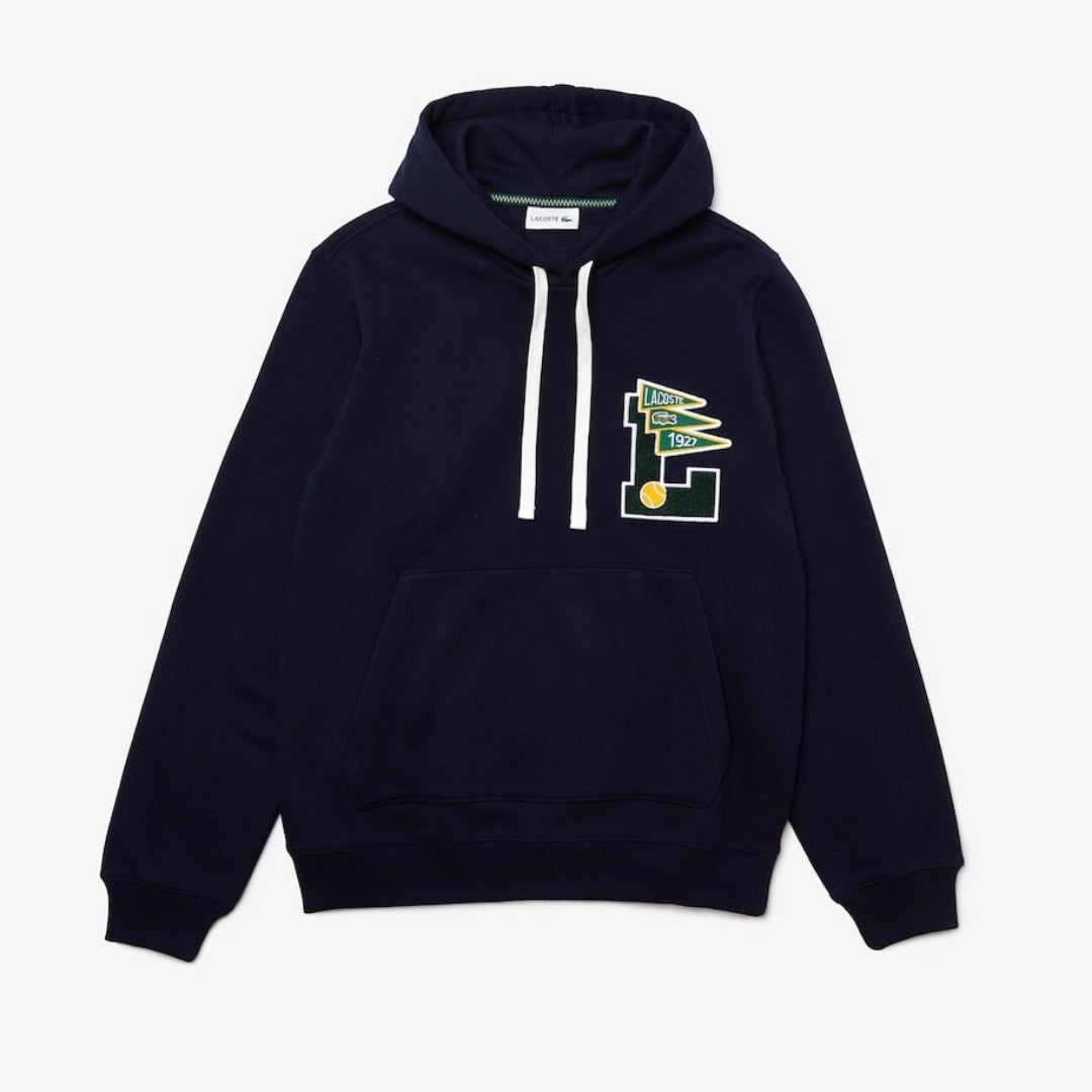 LACOSTE L BADGE HOODED SWEATSHIRT -Men's NAVY – Moesports