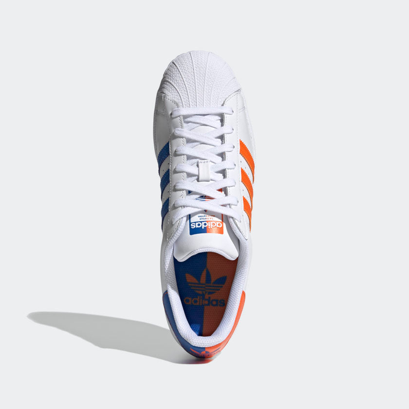 Adidas Original Superstar Men’s -white /ORANGE/ROYAL Blue White /ORANGE/ROYAL Blue / 8.5 US