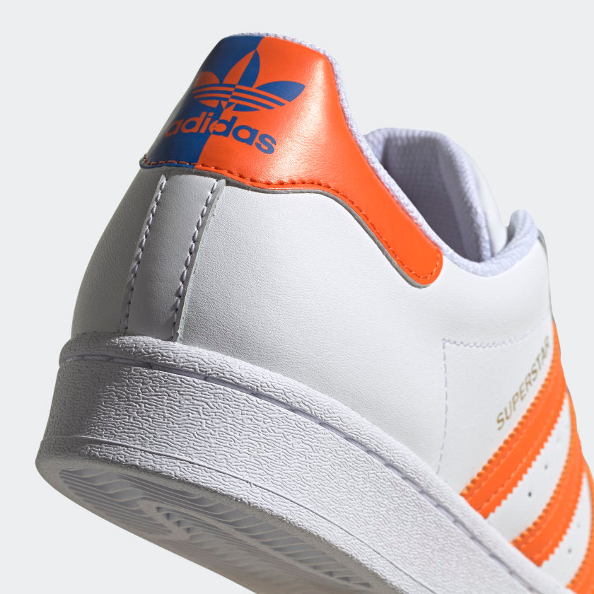 Adidas superstar blue and orange stripes Clearance