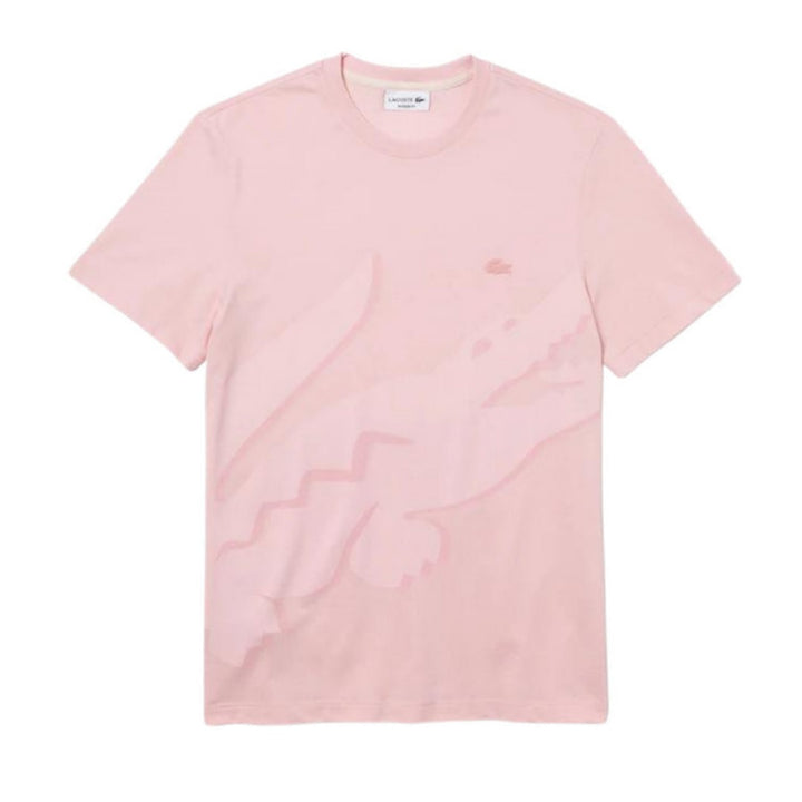 LACOSTE CROCODILE PRINT CREW NECK T-SHIRT Men’s -PINK-HCQ