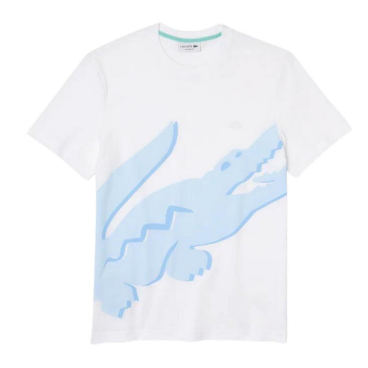 LACOSTE CROCODILE PRINT CREW NECK T-SHIRT Men’s -WHITE