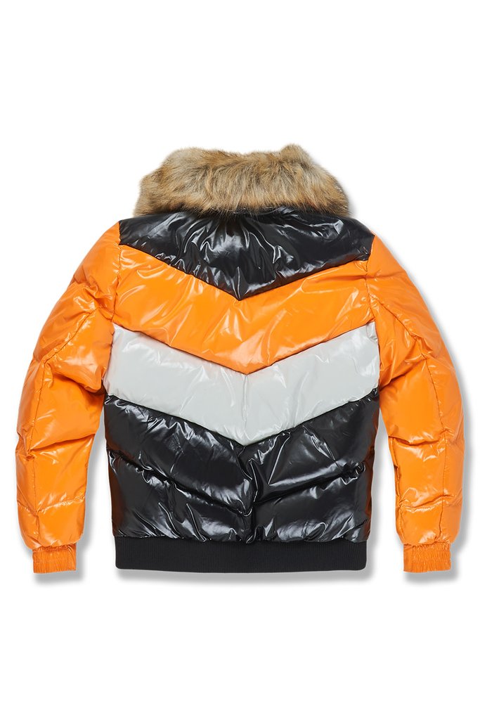 Jordan Craig NYLON COLOR BLOCK PUFFER JACKET Men's TOTAL ORANGE