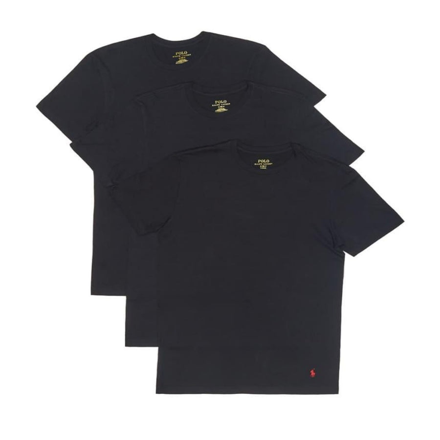 Polo Ralph Lauren CREW NECK CLASSIC FIT T-Shirt 3 PACK Men’s - BLACK - Moesports