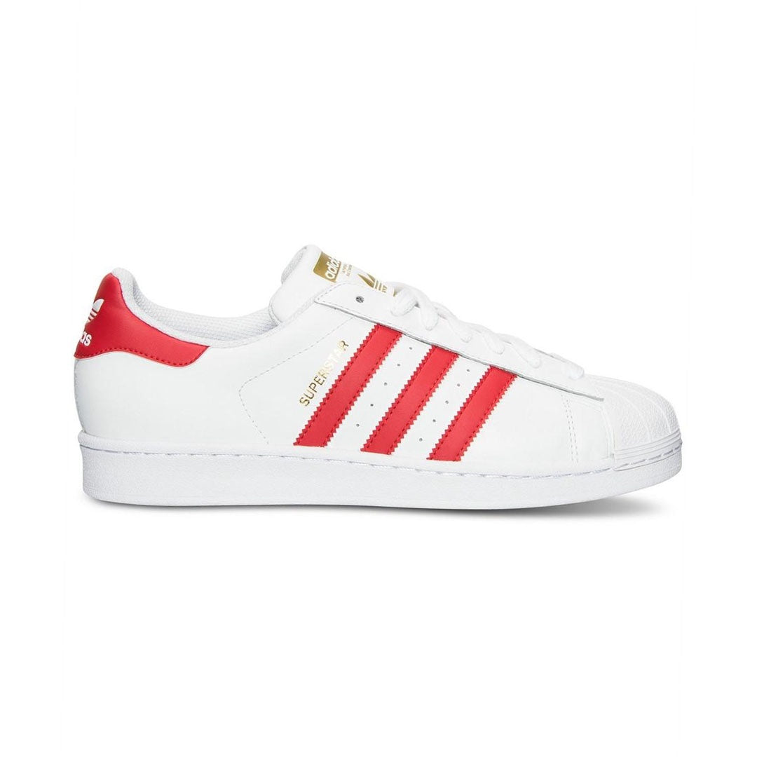 adidas superstar with red stripes
