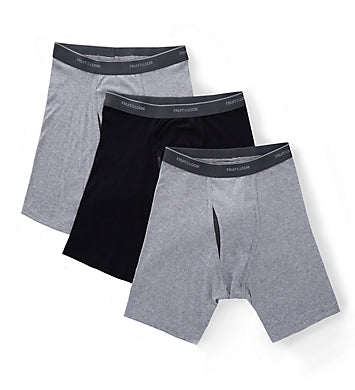 Champion Men's Boxer Brief Short Underwear Black/Grey/Green 3-Pack