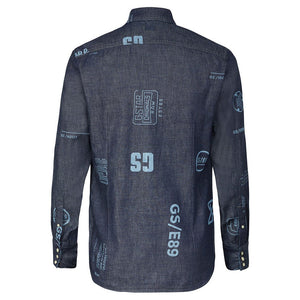 G-Star RAW  3301 SLIM LONG SLEEVE SHIRTS / Men’s -RINSED TYPE FACE