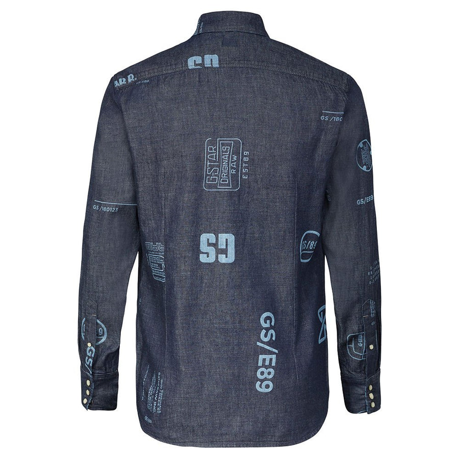 G-Star RAW  3301 SLIM LONG SLEEVE SHIRTS / Men’s -RINSED TYPE FACE